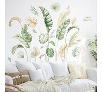 Supzone Pegatinas de Pared Grandes Plantas Tropicales Verde Tropical Palm Leaves Adhesivos Pared Otoño Vinilos Decorativos para Dormitorio Sala de Estar Cocina Sofá TV Telón de Fondo