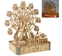 SUQ 3D Kits de Modelos de Madera para Adultos, Modelos mecánicos ensamblados con Rompecabezas de Madera,Regalos Ideales para Navidad y año Nuevo - magnífica decoración del hogar（Rueda Ferris）