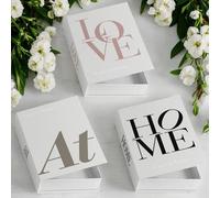 SUQ 3PCS Caja de Libros de Decoración, Libros Decorativos de Apertura Magnética, Libro Decorativo de Moda, Conjunto de Libro de Diseño de Moda, Alfabeto