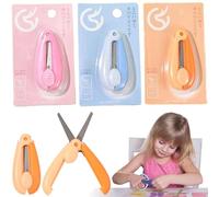 SUQ 3PCS Tijeras para Niños, Blunt Kids Tijeras, Pequeñas Tijeras Retráctiles para el Estudiante, Papel de Corte Artesanal para Niños Pequeños, Tijeras de Entrenamiento Preescolar, Embalaje Tarjetas