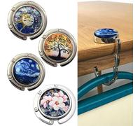 SUQ 4 Piezas Colgador Bolso Mesa Gancho, Gancho para Monedero para Mesa, Portátiles Ganchos Perchas para Bolsos, Clips de Agarre para Colgar de Seguridad Mochila, Hogar, Escuela, Oficina, Decoración