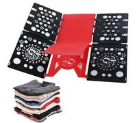 SUQ Doblador Ropa Plegable, Patrón Especial, Tablero Plegable Para Ropa, Doblador De Ropa Plegable De Plástico, Plegador Camisetas, Doblar Camisas, Placa De Plegar Camisetas, Jerséis (Negro y rojo)
