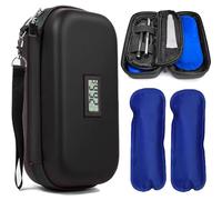 SUQ Maleta con Enfriador de Insulina con Pantalla De Temperatura, Bolsa de Pluma de Insulina con 2 Bolsas de Hielo de Nylon, Refrigerador para Maleta de Diabetes, Negro