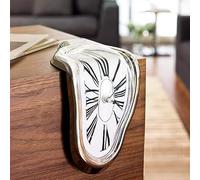 SUQ Reloj de Mesa y Pared Superrealista Salvador Dali, Fusión Derretida, Números Romanos, Creativo para Repisa, Regalo Decorativo para Hogar y Oficina