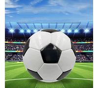SUQ Talla Tradicional 5 Blanco Negro Cuero de la PU Fútbol, para Entrenamiento de Niños Adultos Competencias de Práctica, Entretenimiento, Juegos de Interior/Exterior, para Parque, Playa