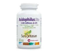 SURA VITASAN Acidophilus Ultra 120 Cápsulas con Cobertura Entérica - Probióticos con 11.000 Millones de UFC, 11 Cepas + Prebióticos FOS/AOS - Equilibrio de la Microbiota - Salud Intestinal