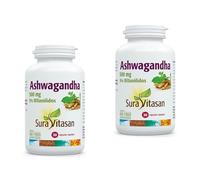 Sura Vitasan Ashwagandha - Pack Ahorro 2 x 30 Cápsulas Vegetales 500mg - Extracto de Raíz con 5% Witanólidos - Adaptógeno Natural para Equilibrio Mental y Resistencia al Estrés