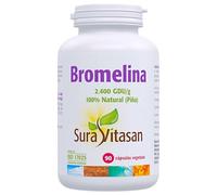 Sura Vitasan Bromelina 500mg 30 Cápsulas Vegetales - Enzima Proteolítica de Piña de Alta Potencia (2.400 GDU/g) - Facilita la Digestión y Actúa como Potente Antiinflamatorio Natural - Vegano