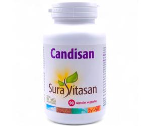 Sura Vitasan Candisan 90 Cápsulas Vegetales - Con Ácido Caprílico, Extractos Botánicos y Ajo - Fórmula Avanzada para el Equilibrio de la Microbiota y Control de Levaduras