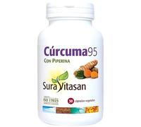 Sura Vitasan Cúrcuma 95% 30 Cápsulas - Extracto Altamente Concentrado con Pimienta Negra para Máxima Absorción - Antiinflamatorio Natural y Potente Antioxidante - Alivio Articular