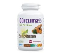 Sura Vitasan Cápsulas Cúrcuma 95 – 95% Curcuminoides con Piperina – 90 cápsulas