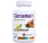 Sura Vitasan Cúrcuma 95-90 Cápsulas Vegetales - Extracto de Alta Potencia Estandarizado al 95% de Curcuminoides - Antiinflamatorio Natural, Antioxidante y Apoyo Hepático