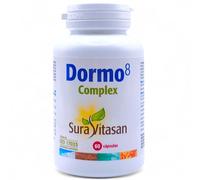 Sura Vitasan Dormo 8 Complex 60 Cápsulas Vegetales - Con Melatonina, Magnesio y 6 Extractos de Plantas Relajantes - Suplemento para el Insomnio y Descanso Reparador