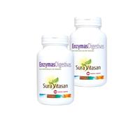 Sura Vitasan Enzimas Digestivas - Pack Ahorro 2 x 100 Cápsulas Vegetales - Suplemento Digestivo con Pancreatina, Betaína, Pepsina y Papaína - Ayuda en la Mejora de las Digestiones