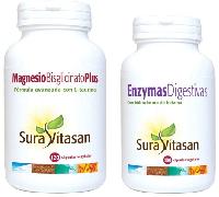 Sura Vitasan Enzymas Digestivas 100 Cápsulas + Magnesio Bisglicinato Plus 120 Cápsulas