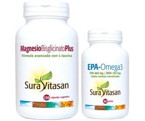 Sura Vitasan EPA-Omega 3 60 Perlas + Magnesio Bisglicinato Plus 120 Cápsulas