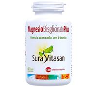 Sura Vitasan Magnesio Bisglicinato Plus 120 Cápsulas Vegetales - 150mg de Magnesio Elemental con L-Taurina - Alta Absorción y Biodisponibilidad - Relax Muscular, Descanso y Sistema Nervioso