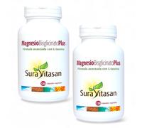 Sura Vitasan Magnesio Bisglicinato Plus - Pack Ahorro 2 x 120 Cápsulas Vegetales - Con Taurina - 300mg por 2 Cápsulas - Suplemento para Músculos y Huesos