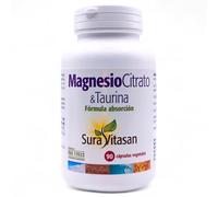 Sura Vitasan Magnesio Citrato y Taurina 90 Cápsulas Vegetales - Alta Absorción para Músculos, Huesos y Sistema Nervioso - Reduce el Cansancio y la Fatiga