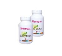 Sura Vitasan Menopax - Pack Ahorro 2 x 60 cápsulas - Con 6 Extractos Vegetales, con Dong Quai, Sauzgatillo, Trébol Rojo, Diente de León, Cimicifuga y Dioscorea - Suplemento Natural para la Menopausia