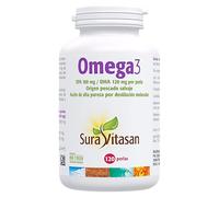 Sura Vitasan Omega 3 (EPA + DHA) 120 Perlas - Aceite de Pescado Salvaje (180mg EPA / 120mg DHA) - Alta Pureza por Destilación Molecular - Salud Cardiovascular, Cerebral y Visión