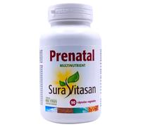 Sura Vitasan Prenatal Multinutriente 90 Cápsulas Vegetales - Con Folato Activo (L-Metilfolato), Hierro, Yodo y 24 Nutrientes Esenciales - Complejo Vitamínico para Embarazo y Lactancia