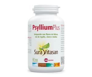 SURA VITASAN Psyllium Plus Polvo 340 g Complejo de Fibra Soluble | Plantago Ovata con Inulina, FOS, Hibisco, Clavo y Regaliz, Regulación del Tránsito Intestinal y Confort Gastrointestina