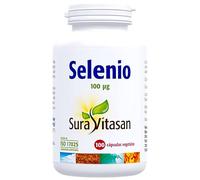Sura Vitasan Selenio 100 Cápsulas - (L-Selenometionina) 100mcg - Alta Absorción y Biodisponibilidad - Apoyo a la Función Tiroidea, Sistema Inmunitario y Antioxidante - Cabello y Uñas