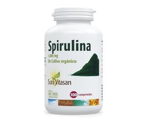 SURA VITASAN Spirulina 1.000 mg 100 Comprimidos - Alga Rica en Proteínas y Aminoácidos - Superalimento para la Vitalidad y Energía - Fuente Natural de Clorofila, Betacarotenos, Vitamina E y Hierro