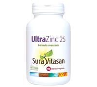 Sura Vitasan UltraZinc 25mg 90 Cápsulas Vegetales - Fórmula de Alta Absorción con 7 Quelatos de Zinc - Refuerzo Inmunitario, Salud de la Piel, Cabello y Fertilidad Masculina