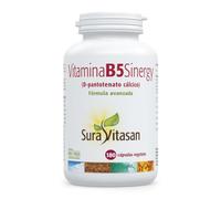 SURA VITASAN Vitamina B5 Sinergy 180 Cápsulas | Ácido Pantoténico 1.000 mg con Vitamina C, Espirulina y Enzimas - Disminuye el Cansancio y Apoya el Rendimiento Intelectual