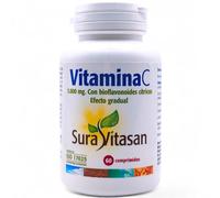 Sura Vitasan Vitamina C 60 Comprimidos de 1000mg - Con Bioflavonoides Cítricos y Escaramujo - Ayuda a Proteger las Células Frente al Daño Oxidativo y a Disminuir el Cansancio y la Fatiga