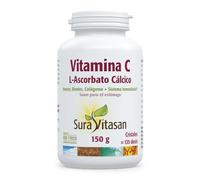 SURA VITASAN Vitamina C L-Ascorbato Cálcico 150 g Polvo | 100% Puro en Cristales Suave para el Estómago - Sistema Inmunitario y Protección Antioxidante