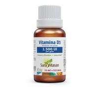 SURA VITASAN Vitamina D3 2.500 UI 15 ml Gotas | Colecalciferol en Aceite de Coco TCM - Mantenimiento de Huesos y Dientes, Función Muscular y Sistema Inmunitario