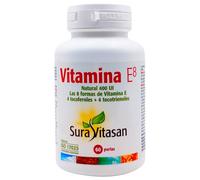 Sura Vitasan Vitamina E8 Natural 400 UI 60 Perlas - Antioxidante Celular con 8 Formas de Vitamina E (Tocoferoles y Tocotrienoles) - Antienvejecimiento, Piel y Salud Cardiovascular