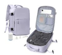 suradar Mochila al Vacío, Mochila Viaje Vacio con Bomba Travel Backpack Bolsa de Cabina Avion 45x36x20 para EasyJet Equipaje de Mano con Sistema Compresion para Hombre y Mujer Morado