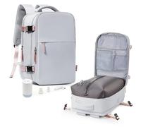 suradar Mochila al Vacío, Mochila Viaje Vacio con Bomba Travel Backpack Bolsa de Cabina Avion 45x36x20 para EasyJet Equipaje de Mano con Sistema Compresion para Hombre y Mujer Gris