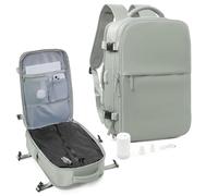 suradar Mochila al Vacío, Mochila Viaje Vacio con Bomba Travel Backpack Bolsa de Cabina Avion 45x36x20 para EasyJet Equipaje de Mano con Sistema Compresion para Hombre y Mujer Verde hierba