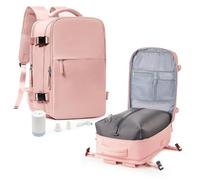suradar Mochila al Vacío, Mochila Viaje Vacio con Bomba Travel Backpack Bolsa de Cabina Avion 45x36x20 para EasyJet Equipaje de Mano con Sistema Compresion para Hombre y Mujer Rosa