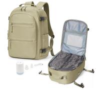 suradar Mochila Compresion al Vacio con Bomba Mochila de Viaje con Vacio Cabina Avion 45x36x20 para EasyJet Equipaje de Mano Vacuum Backpack para Hombre Mujer Caqui