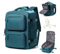 suradar Mochila de Viaje Vacio con Bomba Mochilas Cabina Avion 40x20x30 Ryanair Wizzair Vueling Mochila Compresion al Vacio con Bomba Equipaje de Mano 40x30x20 Vacuum Backpack Azul Pavo Real
