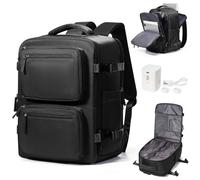 suradar Mochila de Viaje Vacio con Bomba Mochilas Cabina Avion 40x20x30 Ryanair Wizzair Vueling Mochila Compresion al Vacio con Bomba Equipaje de Mano 40x30x20 Vacuum Backpack Negro