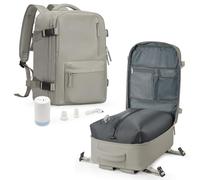 suradar Mochila de Viaje Vacio con Bomba Mochilas Cabina Avion Ryanair Wizzair Vueling Mochila Compresion al Vacio con Bomba Equipaje de Mano Vacuum Backpack Gris marrón