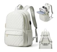 suradar Mochila Portatil Mujer Impermeable Mochila Ordenador Portatil 15.6 Pulgadas Mochila Escolar Adolescente Mochila Antirrobo del Negocio Trabajo Diario Viaje Escolares Beige