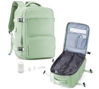 suradar Mochila Vacio con Bomba, Mochila Viaje al Vacio Travel Backpack Mochilas Viaje Cabina Avion 45x36x20 para EasyJet Equipaje de Mano con Sistema Compresion para Hombre Mujer Verde Matcha