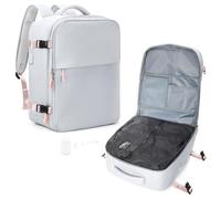 suradar Mochila Viaje al Vacio, Mochila Vacio con Bomba Travel Backpack Bolsa de Cabina Avion 45x36x20 para EasyJet Equipaje de Mano con Sistema Compresion para Hombre y Mujer Gris