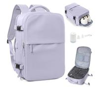 suradar Mochila Viaje Vacio con Bomba Mochila al Vacío Travel Backpack Bolsa de Cabina Avion 45x36x20 para EasyJet Equipaje de Mano con Sistema Compresion para Hombre y Mujer Morado