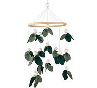 Surakey Carillones de viento para bebé, juguete de sonajero, cuna móvil para bebé, 3D, hojas verdes, madera, móvil, para bebé, niña, campana de cama, colgante para cuna de bebé, decoración de habitación de los niños