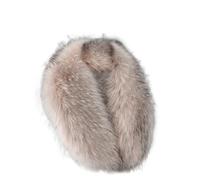 Surakey Cuello con Capucha de Pelo Sintético de Zorra, Cuello de Invierno de Pelo Sintético con Botón y Orificio para Llave, Elegante Bufanda Caliente, Cuello Chal Desmontable para Parka, Chaqueta (60
