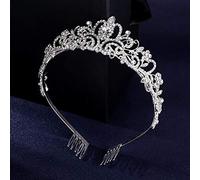 Surakey Tiara Corona con Peine, Tiara Rhinestone Cristal Corona Barroca Mujer para Corona de Novia Proms Diademas de Joyería de Pelo de Boda Concurso Princesa Partidos y Fotografía